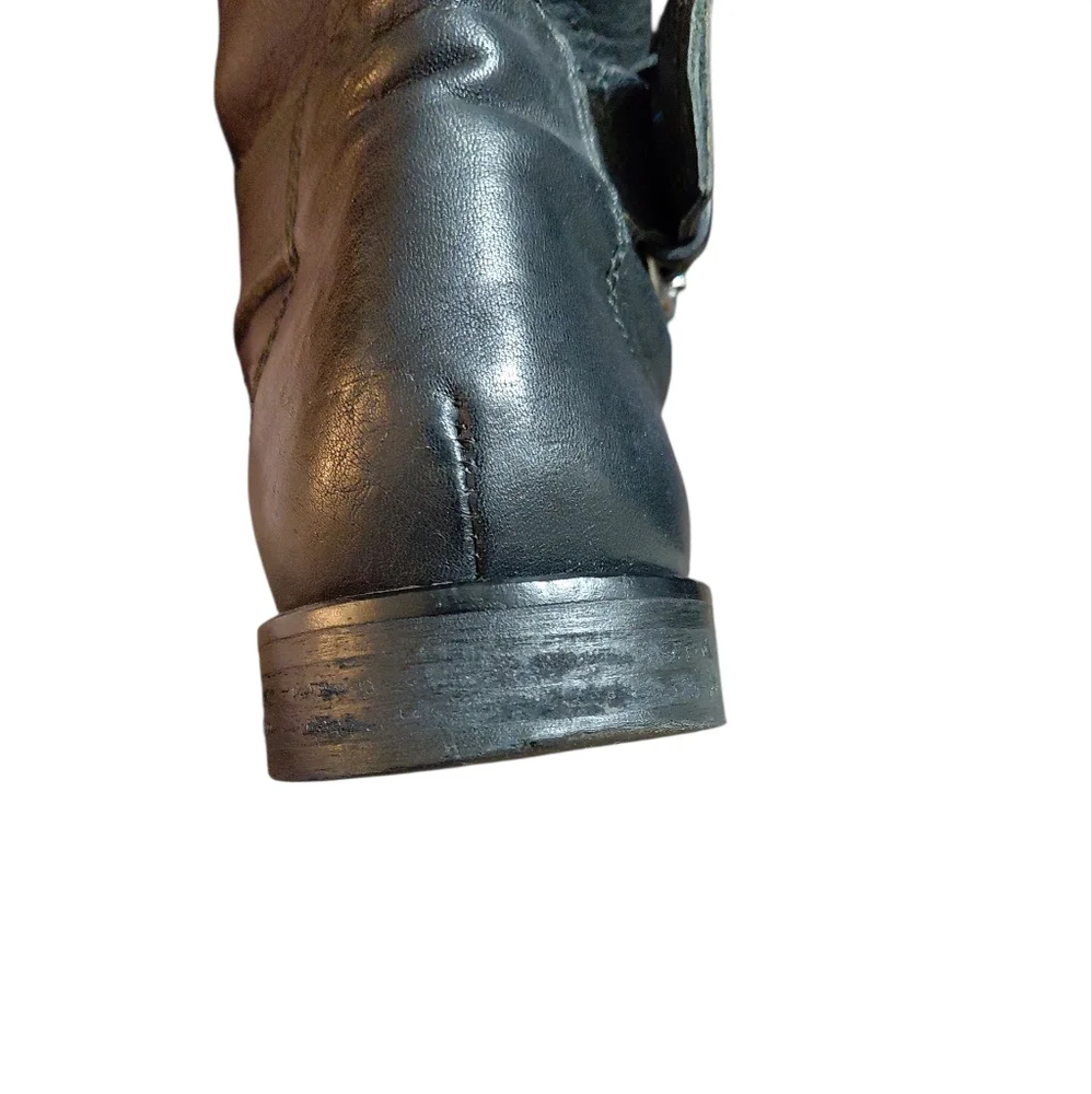 Madewell The Conor Black Riding Knee-High Black Leather Boots Size 6.5